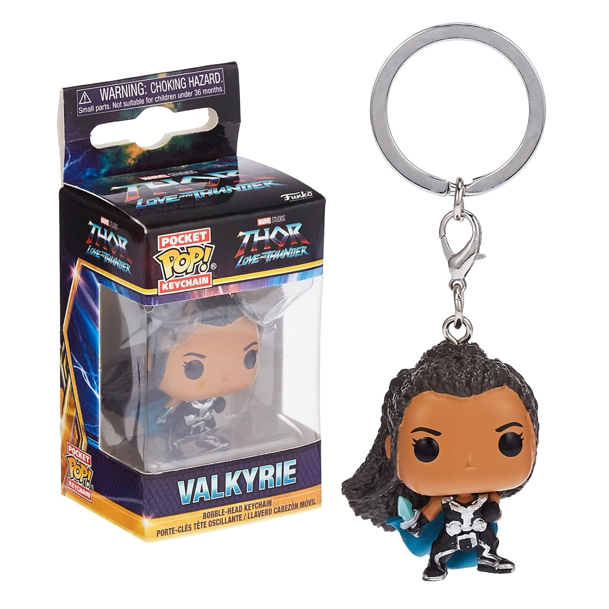 Funko POP! Keychain: Marvel: Thor: Love and Thunder - Valkyrie Novelty Keyring - Collectable Mini Figure - Stocking Filler - Gift Idea - Official Merchandise - Movies Fans - Backpack Decor
