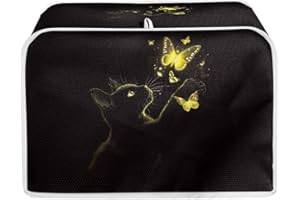 Pzuqiu Butterfly Cat Toaster Appliance Dust Proof Cover Stain Resistant Kitchen Organizer Anti Fingerprint Broiler Cover Case Stylish Toaster Cover