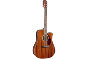 Fender CD-140SCE All-Mahogany Dreadnought Cutaway Acoustic Electric Guitar, with 2-Year Warranty, Fishman Pickup and Preamp System, Natural, with Case