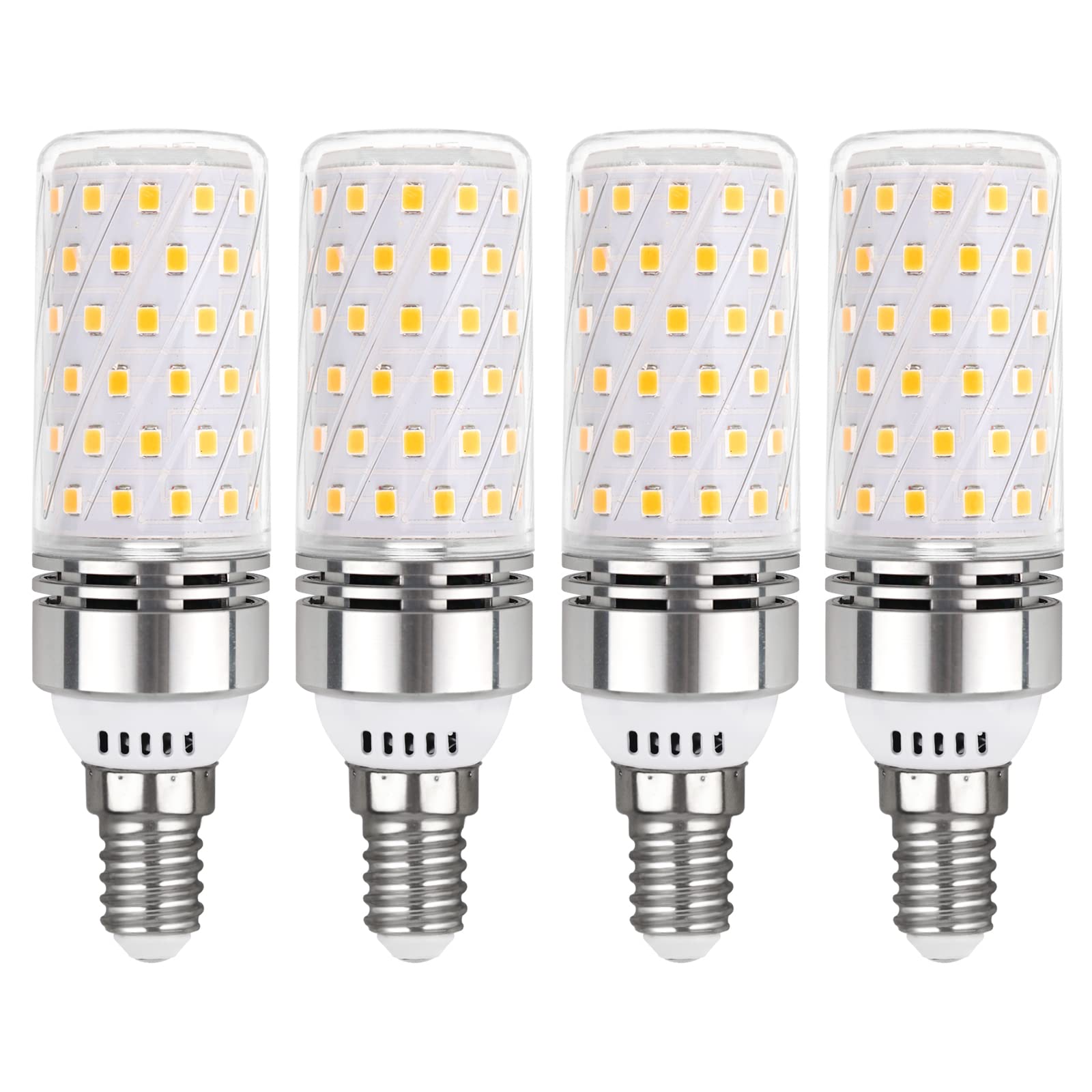 Akynite E14 LED Corn Light Bulb 12W Cool White 6000K, 1450LM, 360° Beam Angle, Equivalent to 100W E14 Halogen Bulbs, Small Edison Screw SES LED Corn Lamp, Not Dimmable, Pack of 4