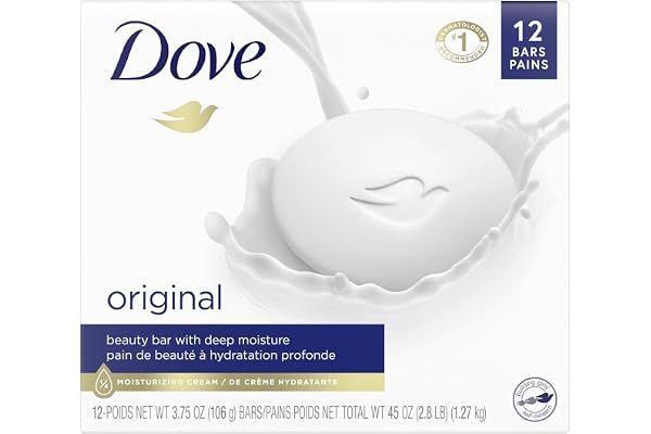 Dove Beauty Bar Gentle Skin Cleanser Moisturizing for Gentle Soft Skin Care Original Made With 1/4 Moisturizing Cream, 106g,
