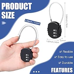 6 Pieces Cable Locks Combination Locks Cable