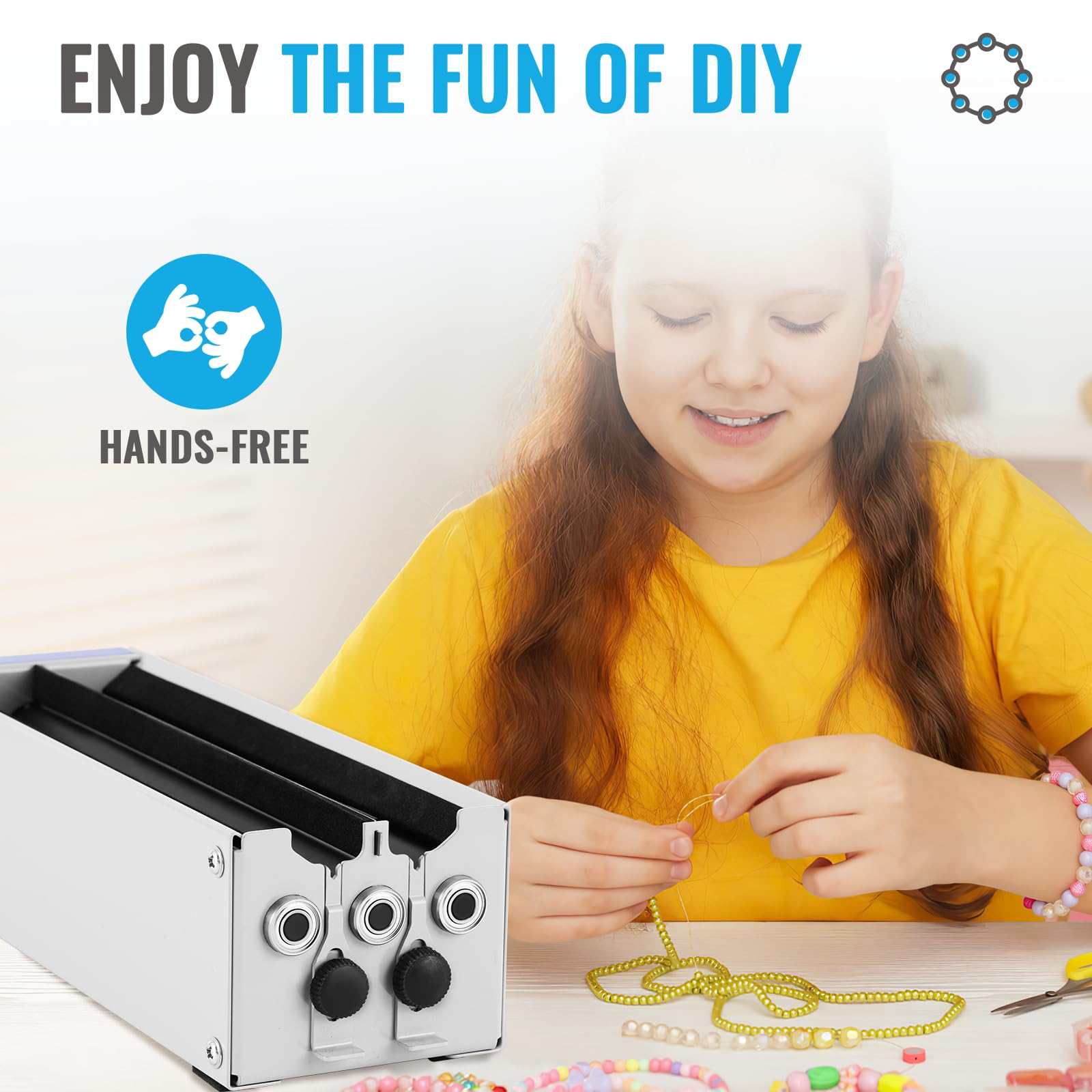 Electric Bead Spinner Stainless Steel Beading Machine for 1.5-17MM Beads 2 Channels Electric Bracelet Spinner Bead Spinner for Jewelry Making Speed Adjustable with Spinner Needles