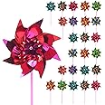 JOHOUSE 100PCS Plastic Rainbow Pinwheels for Kids, Decorative Pinwheels for Yard and Garden Patio Decor DIY Crafts
