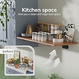 WELDUN 6 Pack Floating Shelf Brackets 20 cm Heavy Duty 75KG Load Black view 4