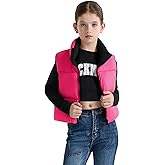 maoo garden Girls Winter Puffer Vest Faux-Down Short Cropped Lightweight Water-Resistant Big Girls Sleeveless Jacket