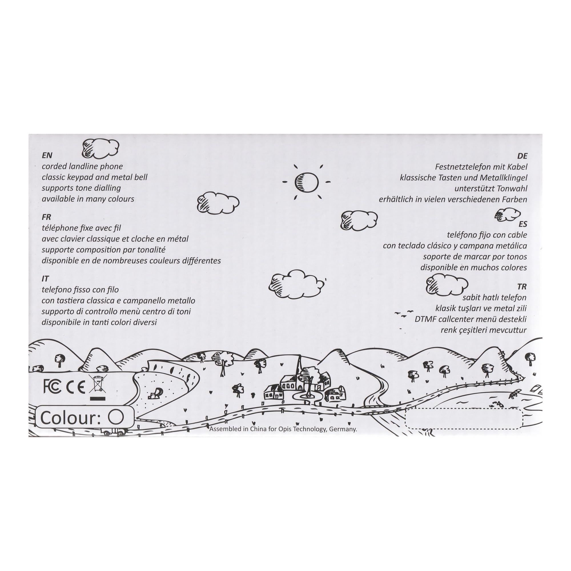 Opis PushMeFon Cable: The Landline Phone for Home in Retro Style - Non Electric Vintage Push Button Telephone for Landline Connections in Light Blue