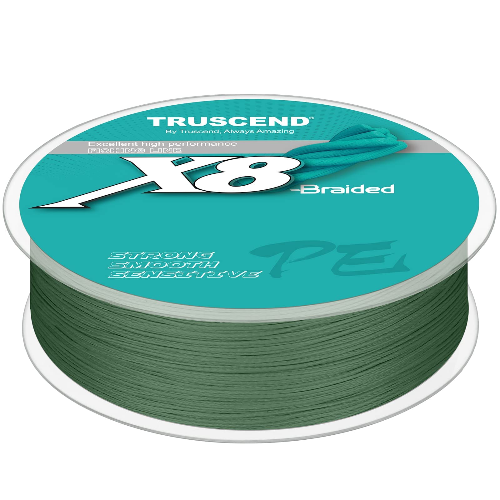 TRUSCEND Braided Fishing Line, Upgraded Spin 8 Strands Fishing Wire, Smooth and Ultra Thin, Super Strength and Abrasion Resistant, No Stretch and Low Memory, A2-10lb/0.10mm/328yds — image 1