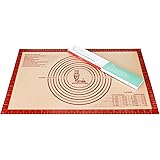 Large Silicone Pastry Baking Mat with Measurements,16 x 26 Inch Silicone Fondant Sheet, Non-Slip Mat Sticks to…