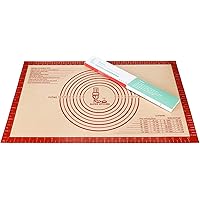 Large Silicone Pastry Baking Mat with Measurements,16 x 26 Inch Silicone Fondant Sheet, Non-Slip Mat Sticks to…