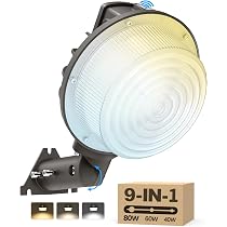 AKK LED Barn Light with Timed Dimming, 80W/60W/40W Selectable ...