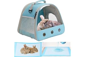 WEVONIGU Bearded Dragon Travel Carrier with Absorbent Pad Set, Pee Pad with Leak-Proof Quick-Dry Design for Guinea Pig,Portable Guinea Pig Bag for Sugar Glider,Hedgehog,Rat,Bunny,Rat,Outdoor Used