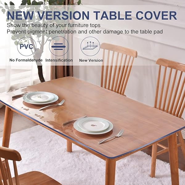 RECTANGULAR CLEAR TABLE PROTECTOR 18X30 INCH CRYSTAL TOP MAT TRANSPARENT WATERPROOF PAD PLASTIC DESK PROTECTOR FOR VANITY WRITING TV BENCH SOFA MAKE-UP MAT