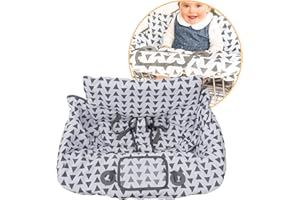 Binxy Baby 2-in-1 Cushy High Chair Cover and Shopping Cart Cover for Baby, Comfortable Cover for Grocery Cart, Universal Fit Cart Cover for Babies, Includes Storage Pouch - Triangles