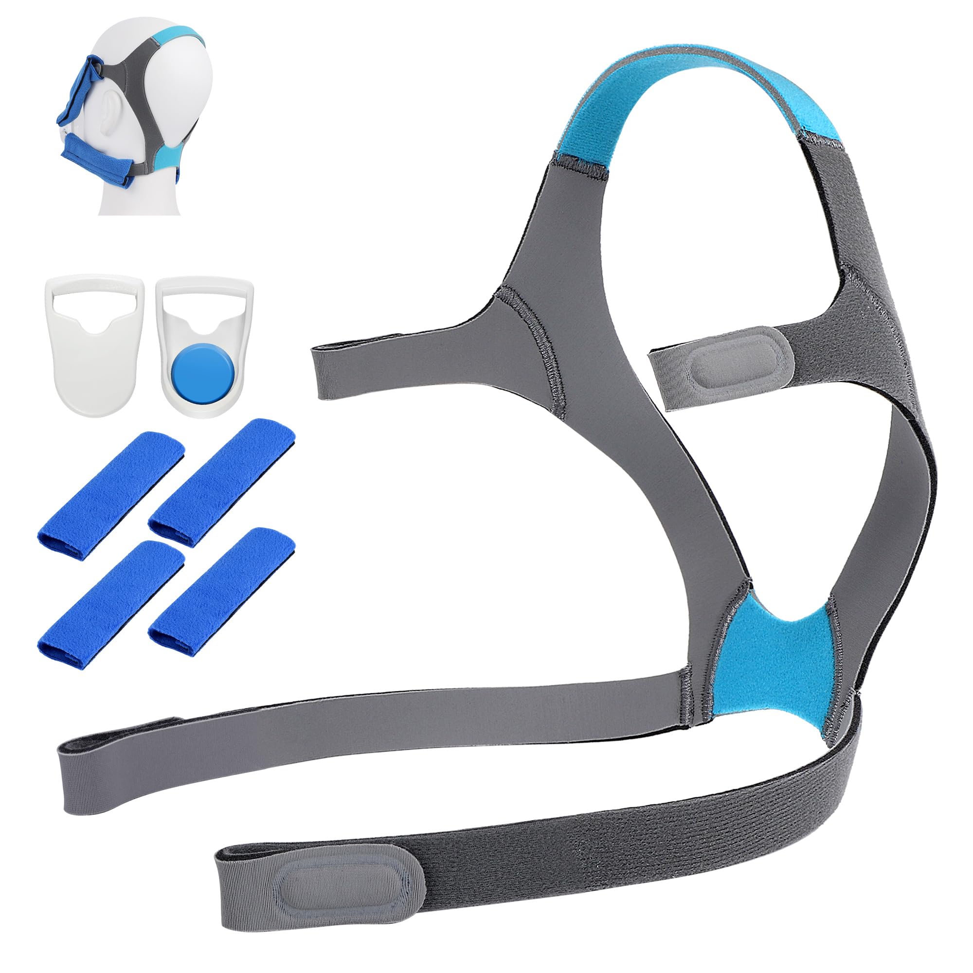 Photo 1 of YBWM F20 Replacement Headgear Compatible with AirFit/AirTouch F20 Full Face Mask,Airfit f20 Headgear with Clips, Ultra-Soft,Optimal Fit,Durability Replacement Mask Headgear Strap,Medium