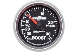 Auto Meter 3603 Sport-Comp II 2-1/16" 30 in. Hg/30 PSI Mechanical Vacuum/Boost Gauge