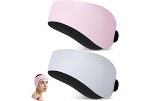 Lunmon 2 Pairs Swimming Headbands Adjustable Water Headbands for Adults Waterproof Safety Earplugs Swimming Earband Protectors for Pool, Surfing, Diving and Water Sports