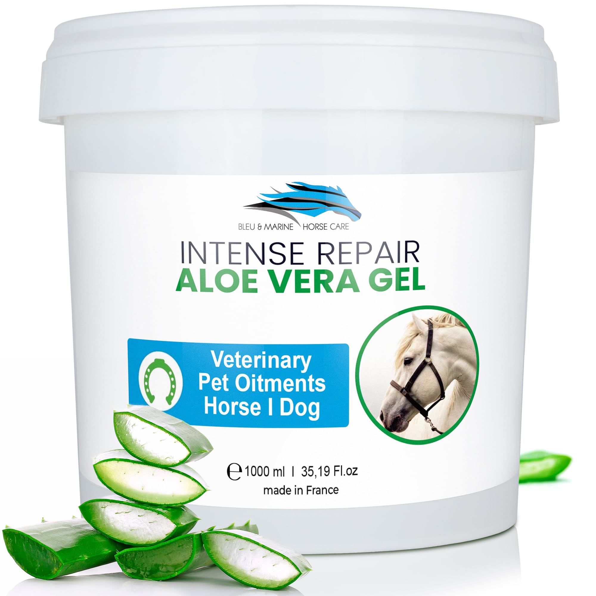 100% Natural Aloe Vera Gel Aloe Vera for Dogs, Cats & Horses Insect Bitten Moisturiser Dry Skin Cut & Wounds Cooling Effect Promotes Healthy Skin Calms Itchy Skin 1000ml 35.19 fl oz