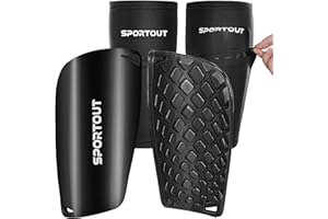 Sportout Soccer Shin Guards - Shin Guards Soccer Kids Youth Adult Protective Shin Pads with Sleeves and Insert Pocket for Boys Girls for Age 4-6, 6-8, 8-10,10-12,12-14,14-Adult