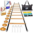 Invincible Fitness Agility Ladder Training Equipment Set, Improves Coordination, Speed, Power and Strength, Includes 10 Cones