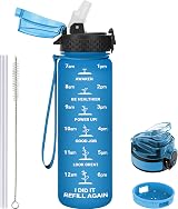 GOPPUS 500ml Kids Water Bottle with Straw BPA Free Blue