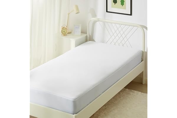 Amazon Basics Waterproof Mattress Protector, Twin, White