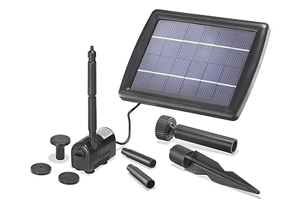 Solar Teichpumpe 2 Watt Solarmodul 175 l/h Förderleistung 70 cm Förderhöhe Komplettset Gartenteich, 101010