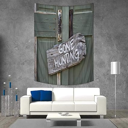 Amazon Com Anhuthree Hunting Decor Wall Tapestry Gone Hunting
