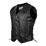 HWK Leather Motorcycle Vest for Men and Women with