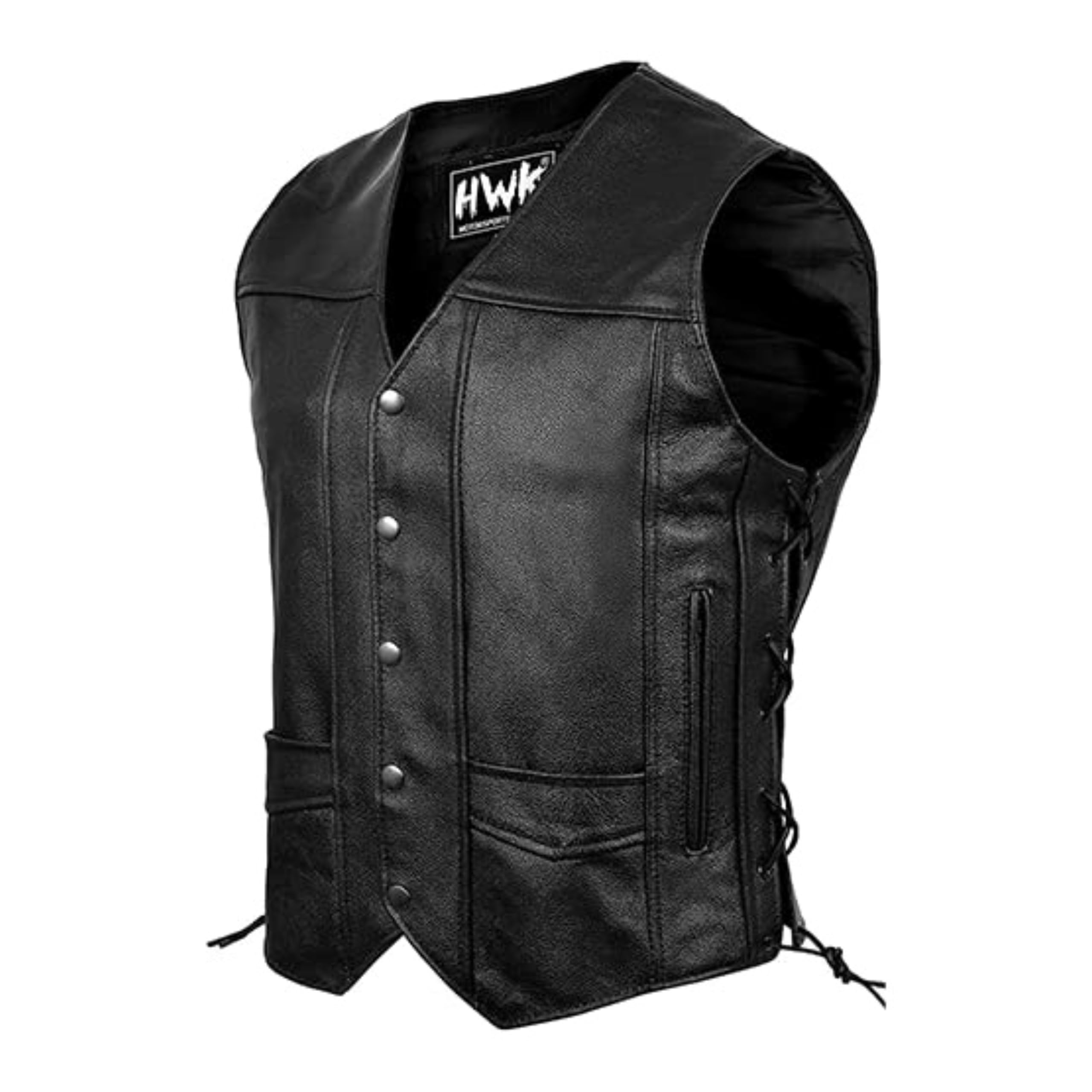 HWK Leather Motorcycle Vest for Men and Women with