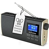 Avantree Soundbyte T - Portable FM Radio with Bluetooth Speaker, Audio Transmitting to Wireless Headphones, and SD Card Playe