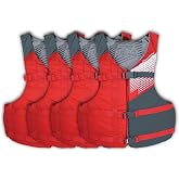 Stohlquist Universal Fit Adult Life Jacket PFD (4 Pack) Coast Guard Approved, for Men and Women 90+ lbs, Lightweight Neoprene and Adjustable, Ideal for Boating, Kayaking &amp; Water Sports
