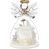 Valentines Day Rose Gifts for Her,Fresh Flowers for Delivery,Birthday Gifts for Women Mom,Preserved Flowers in Glass Angel Figurine,Angel Mothers Day Rose Gift for Mom Grandma,White Gift Valentines