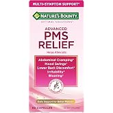 Nature's Bounty Optimal Solutions Advanced PMS Relief for Menstrual Cycle | PMS Support Supplement for Women, Bloating Relief &ndash; Chasteberry, Hormone-Free, 60 Vegetarian Capsules