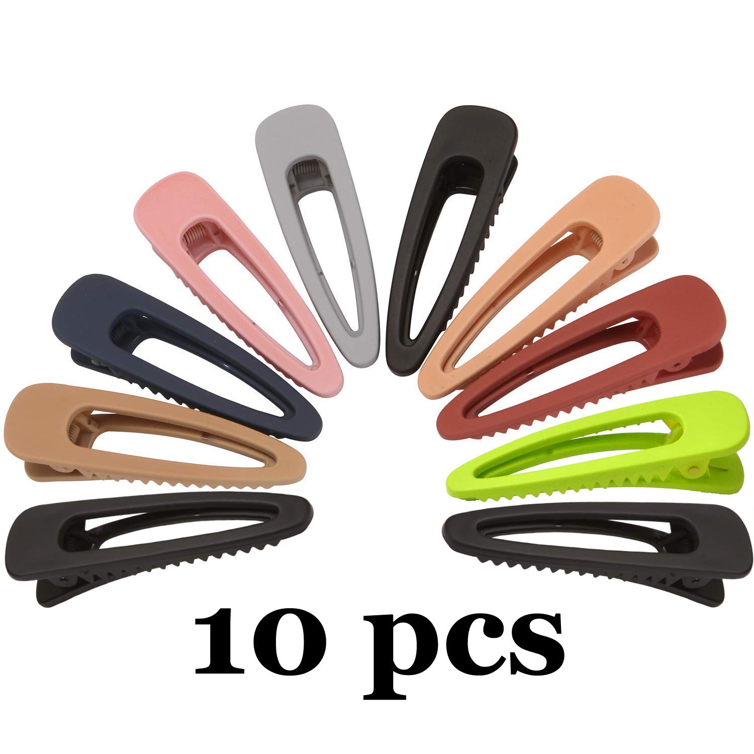 LONEEDY 10 Pcs Plastic Alligator Hair Clips Nonslip Grip