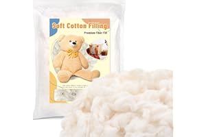 ZXIIXZ 200g/0.44lb Cotton Filling, (7oz-4.4 lb) Natural Cotton Stuffing for Stuffed Crochet Animals, Soft Premium Fiber Fill Cotton Batting for Pillow Stuffing, Cushions, DIY Stuffing Home Crafts