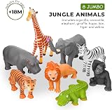 Learning Minds Jumbo Jungle Animals Set 8 Toy Safari Zoo Figures 18 Months+ view 7