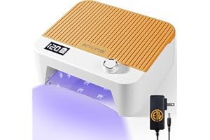 ANYINS UV Nail Lamp 120W, Professional UV LED Lamp for Gel Nails Long-Lasting 30Pcs Beads Cordless Gel Nail Light, Fast Curing Nail Dryer with Knob for Home Salon DIY Orange
