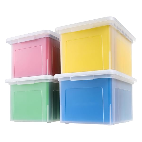 IRIS USA FILE BOX, PLASTIC FILE ORGANIZER WITH...