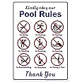 Kindly Obey Our Pool Rules Sign, 10x14 Inches, Rust Free .040 Aluminum, Fade Resistant, Made in USA by My Sign Center