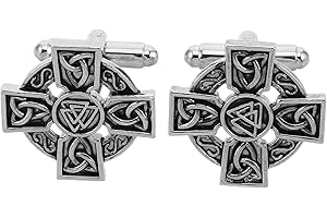BCOATH Vintage Cross Pattern Cufflinks for Men, Retro Steel Sleeve Buttons, 1 Pair Formal Shirt Accessories