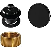 Westbrass Twist & Close Universal Tub Trim with Floating Faceplate, Matte Black, D94HK-62