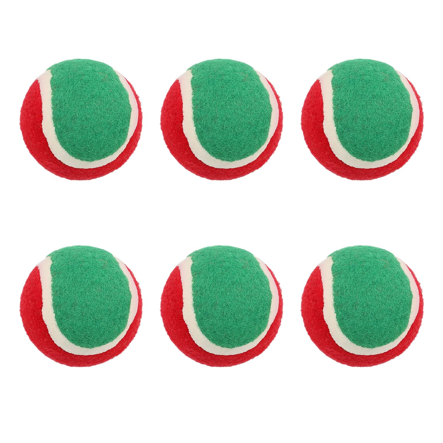 JUFYVO 6pcs Christmas Themed Tennis Balls Dog Toy Durable Pressurized Tennis Balls Christmas Ornaments Xmas Tennis Ornament for Christmas