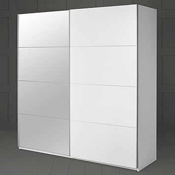 Tesco New Smith Extra Wide Mirrored Sliding Double Wardrobe White