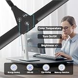 Hensam Desk Lamp 80cm Double Head Clip On Dimmable Eye-Caring 5 Color Modes view 6
