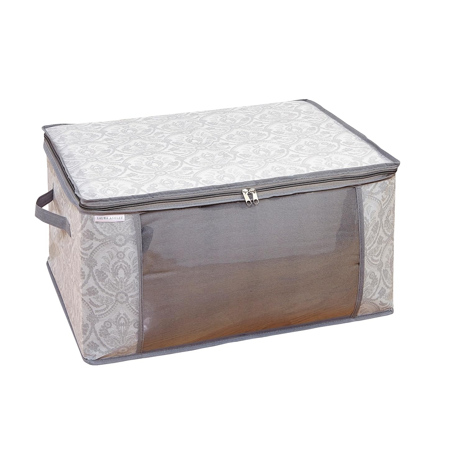 Laura Ashley Almeida Closet Storage, 80% PP non-woven, 20PercentPVC, Dove Grey, 24"X18"X12"