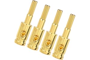 Motoforti 4pcs Amp Input Reducer Copper 8 Gauge Car Stereo Audio AWG Pin Power Ground Wire Reducer Gold Tone Long-Lasting