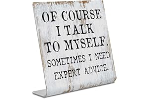 TRCENDE Humorous Office Gift for Coworker Men Women Teacher Boss Leader Plaque Desk Decor Office Shelf, Of Course I Talk To Myself,Gag Gift for dad hubby Husband Wife Boyfriend Girlfriend XUV104