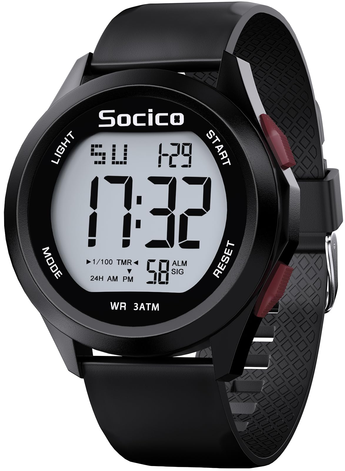 SOCICO Men's Digital Watch Sport Military Watches Waterproof Outdoor Chronograph Wrist Watches for Men with LED Lighting Alarm Date