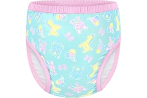 Littleforbig Soft Silky Underwear Comfortable Washable Reusable Adult Training Pants - Full Print Baby Parade Green L